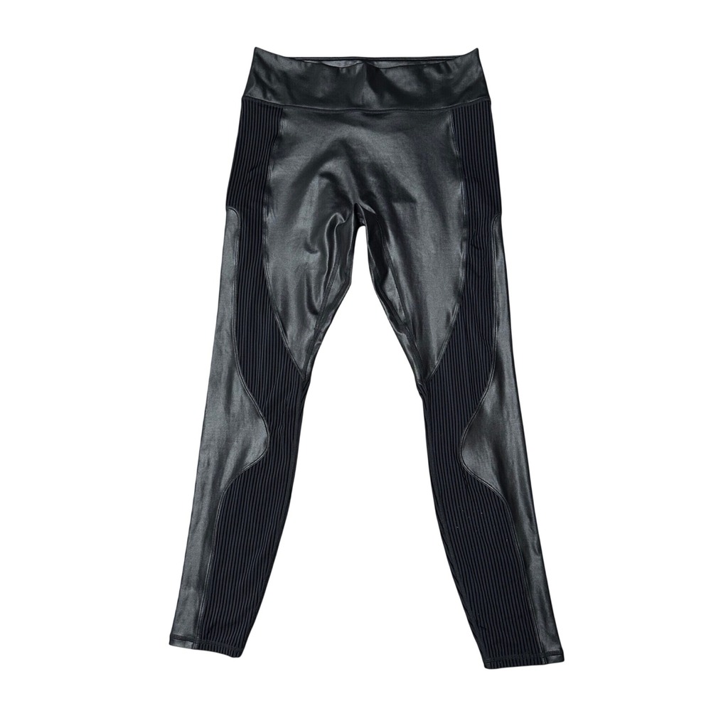 Fabletics Motion365+ Contour High-Waisted Leggings Black Shine Size Large NEW
